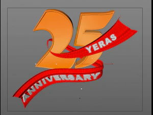 3d logo 25th anniversary animated 3D Model