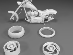 chopper motorcycle big dog k9 for print Model do druku 3D
