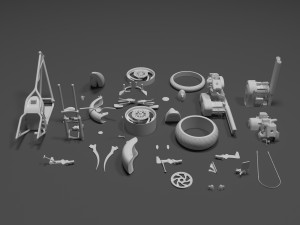 chopper motorcycle big dog k9 for print Model do druku 3D