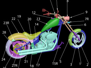 chopper motorcycle big dog k9 for print Model do druku 3D