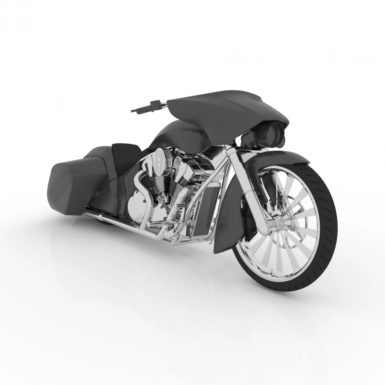 bagger chopper motorcycle for 3d print 3D Print Model .c4d .max .obj .3ds .fbx .stl .blend 