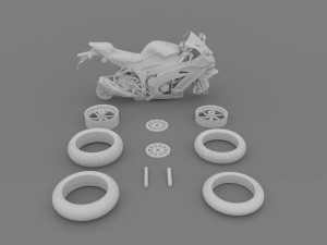 kawasaki ninja zx-10r 1000 3d printable model Modèles 3D en vedette