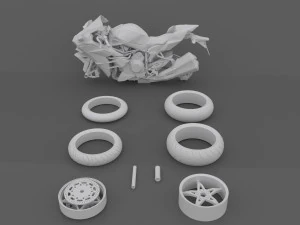 suprbike kawasaki ninja h2 for print stl file 3D Print Model