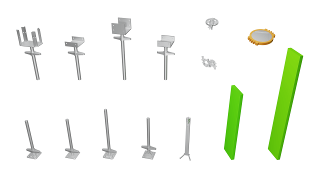 Allround scaffolding base plates 3D Model .c4d .max .obj .3ds .fbx .stl .blend 