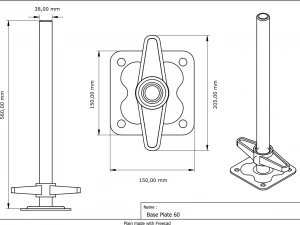 만능 비계 베이스 플레이트 3D 모델