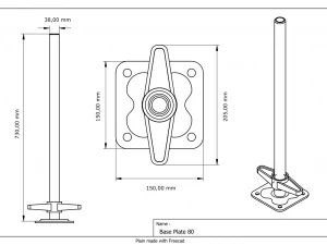 만능 비계 베이스 플레이트 3D 모델
