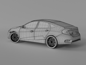 honda civic 2016 - 3d car model 3D Model