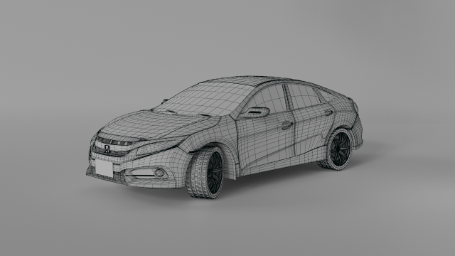 honda civic 2016 - 3d car model 3D Model .c4d .max .obj .3ds .fbx .stl .blend 
