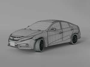 honda civic 2016 - 3d car model Modelo 3D