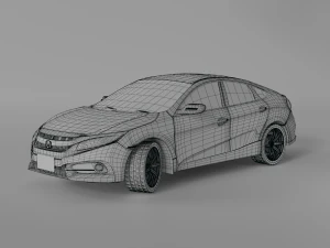 honda civic 2016 - modello di auto 3d Modello 3D