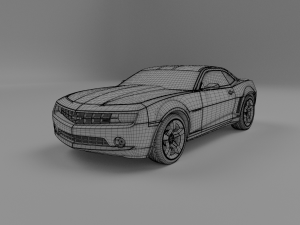 2015 chevrolet camaro matte black model Modello 3D