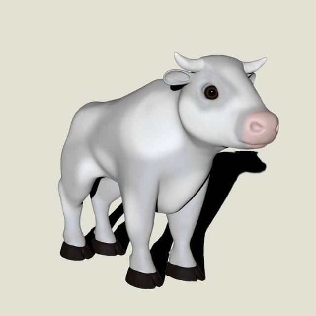 White bull 3D Model .c4d .max .obj .3ds .fbx .stl .blend