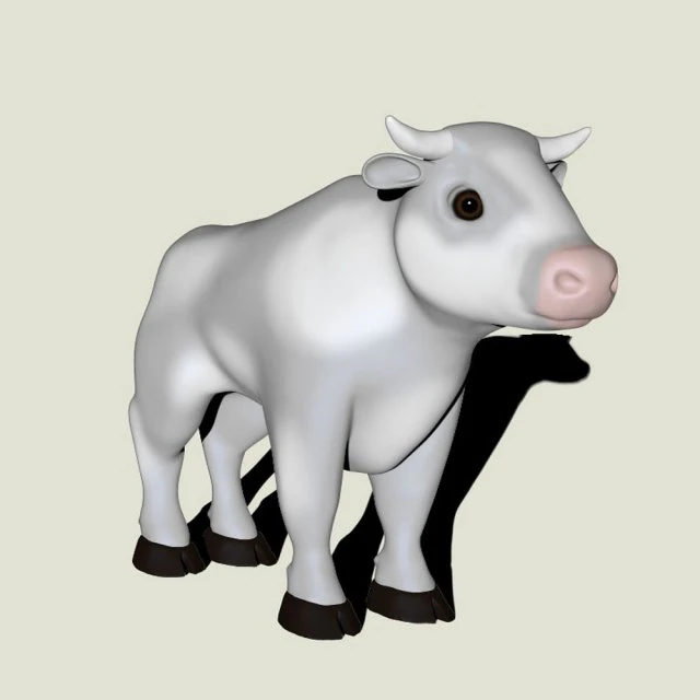 Toro bianco Modello 3D .c4d .max .obj .3ds .fbx .stl .blend 