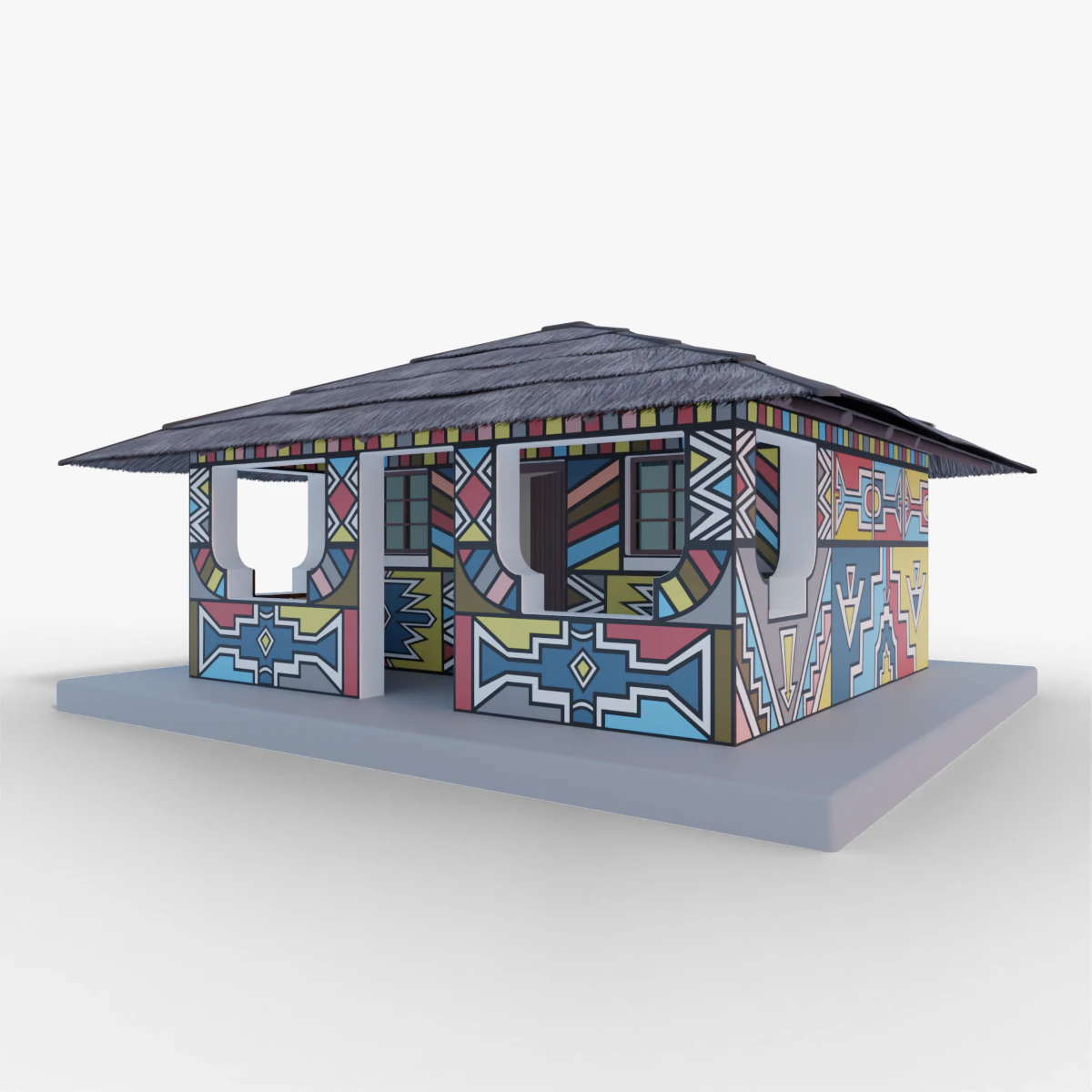 Ndebele Shop 3D Model .c4d .max .obj .3ds .fbx .stl .blend