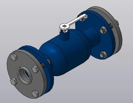 flanged ball valve dn 50 3D Model .c4d .max .obj .3ds .fbx .stl .blend