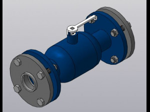 flanged ball valve dn 50 3D Model