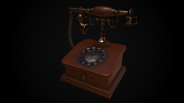 retro phone 3D Модель .c4d .max .obj .3ds .fbx .stl .blend 