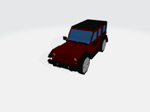 jeep wrangler unlimited red - voxel low-poly car model 3D 모델