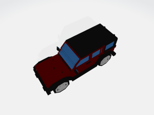 jeep wrangler unlimited red - voxel low-poly car model 3D 모델