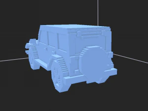 jeep wrangler unlimited red - voxel low-poly car model 3D Model