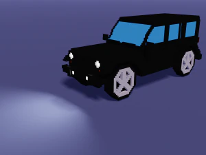 지프 랭글러 무제한 블랙 - 복셀 로우 폴리 자동차 모델 3D 모델