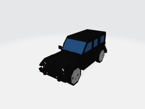 jeep wrangler unlimited black - voxel low-poly car model Model 3D