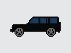 jeep wrangler unlimited black - voxel low-poly car model Model 3D
