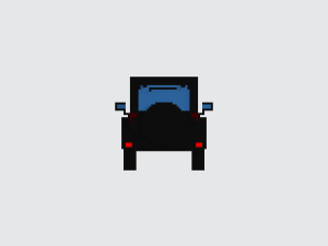 jeep wrangler unlimited black - voxel low-poly car model Model 3D