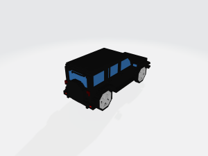 jeep wrangler unlimited black - voxel low-poly car model Model 3D