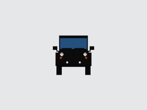 jeep wrangler unlimited black - voxel low-poly car model Model 3D