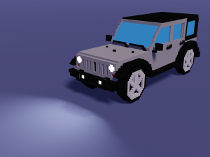jeep wrangler unlimited grey - voxel low-poly car model 3D 모델