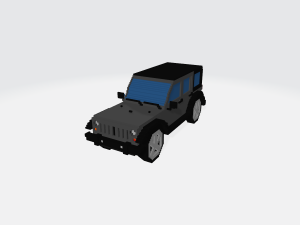 jeep wrangler unlimited grey - voxel low-poly car model 3D 모델