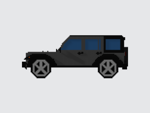 jeep wrangler unlimited grey - voxel low-poly car model 3D 모델