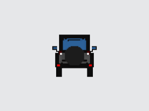 jeep wrangler unlimited grey - voxel low-poly car model 3D 모델