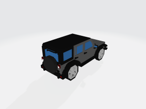 jeep wrangler unlimited grey - voxel low-poly car model 3D 모델