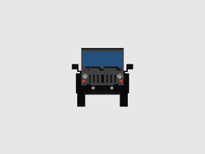 jeep wrangler unlimited grey - voxel low-poly car model 3D 모델