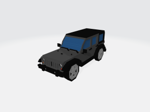 jeep wrangler unlimited grey - voxel low-poly car model 3D 모델