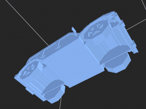 jeep wrangler unlimited grey - voxel low-poly car model 3D 모델
