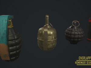 gameready- grenade asset collection 3D Model