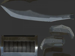 gameready- modern curved blade 3D Model