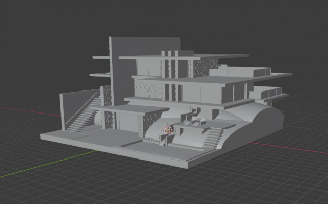 modern house 3D प्रिंट मॉडल .c4d .max .obj .3ds .fbx .stl .blend 