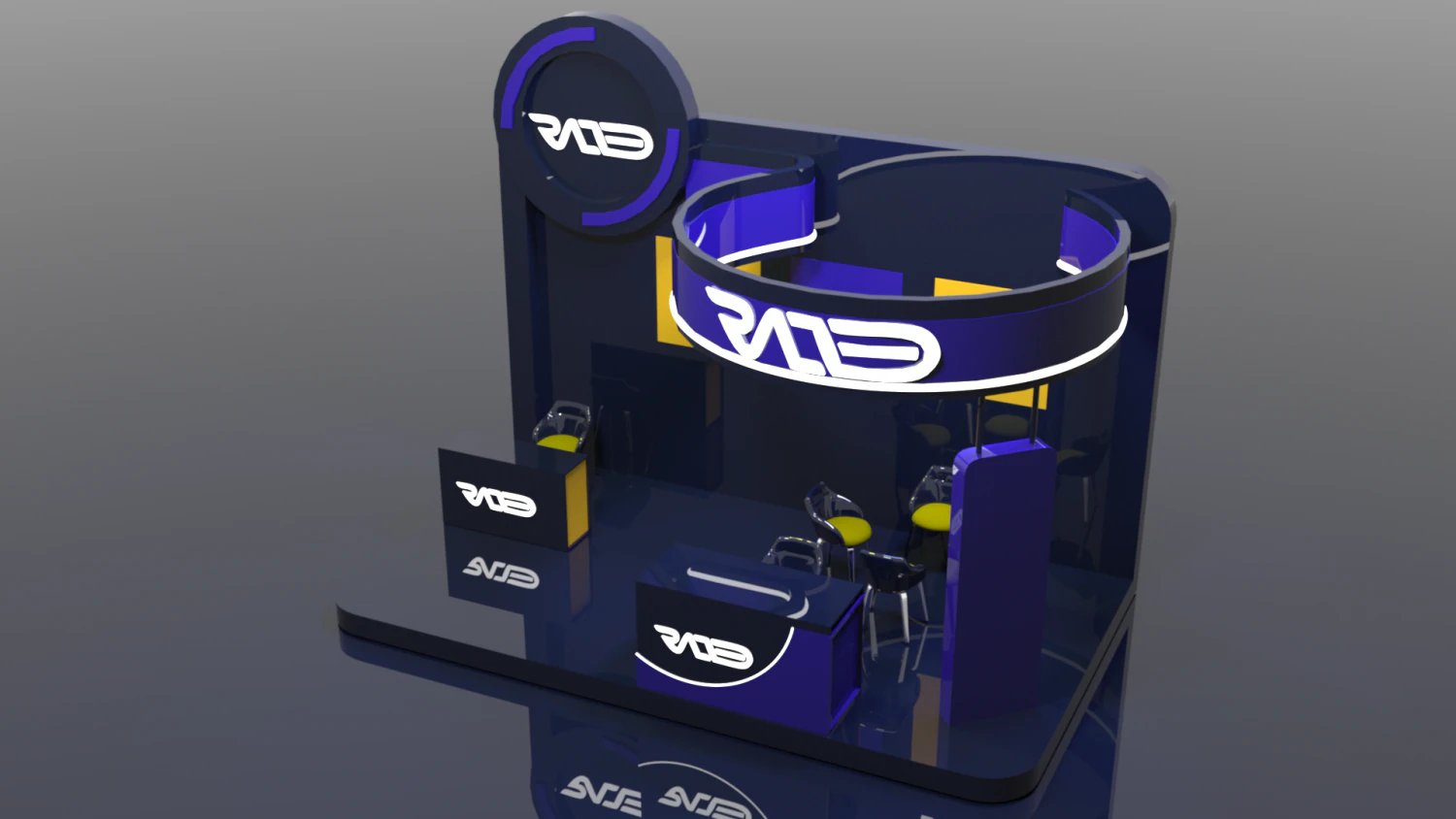 exhibition stall 3D Model .c4d .max .obj .3ds .fbx .stl .blend 