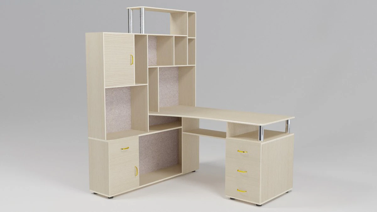 Computer desk 3D Model .c4d .max .obj .3ds .fbx .stl .blend 