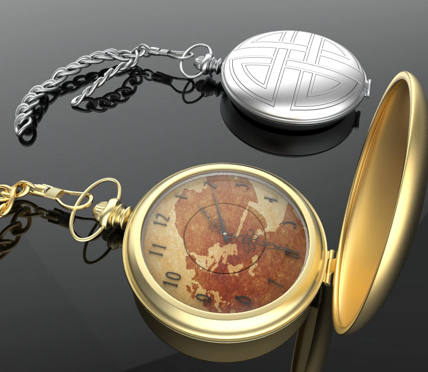 pocket watch 3D Model .c4d .max .obj .3ds .fbx .stl .blend 
