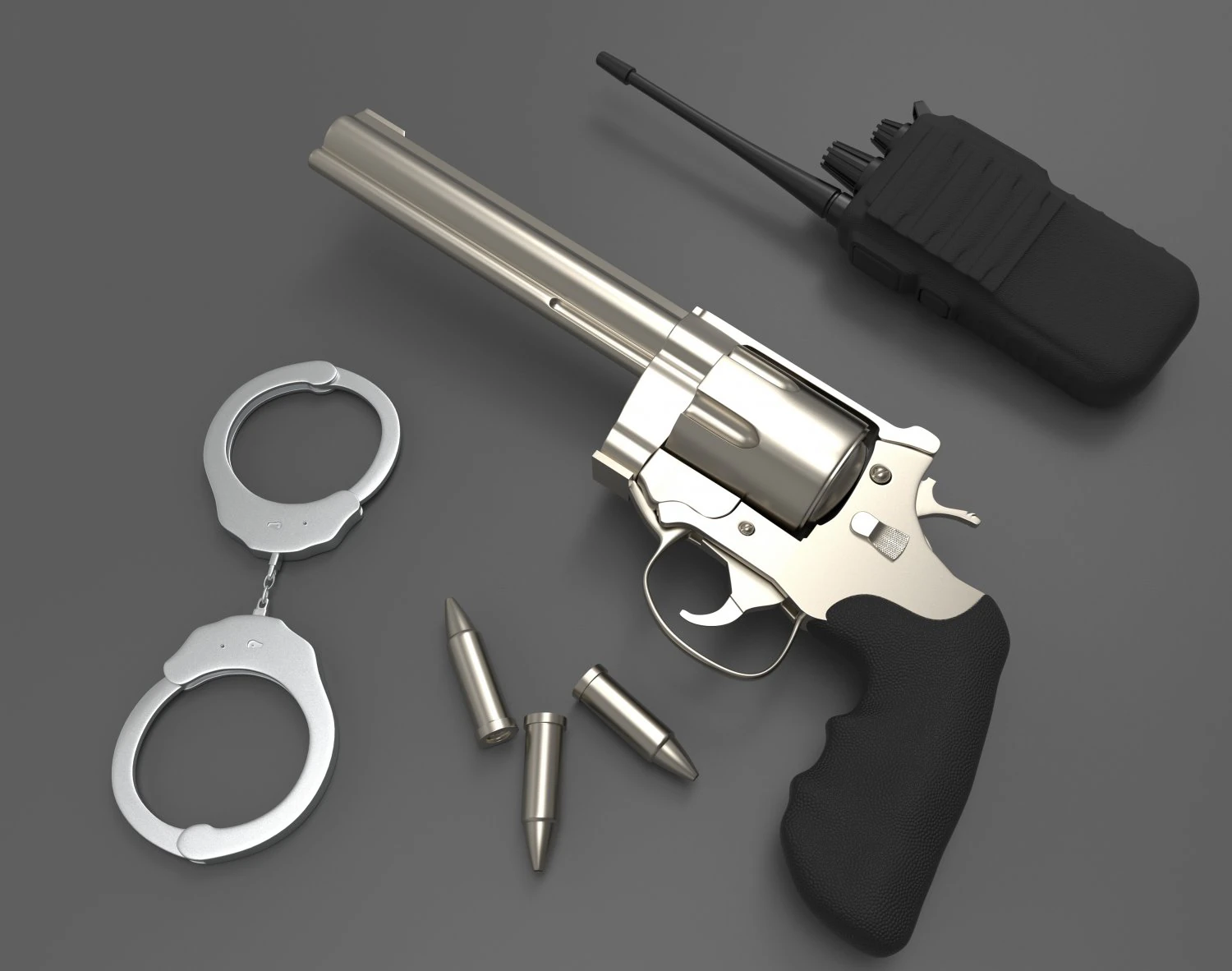 bullets handcuff walkie talkie 3D Model .c4d .max .obj .3ds .fbx .stl .blend