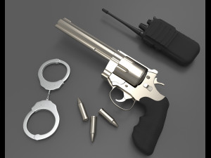 bullets handcuff walkie talkie 3D Модель