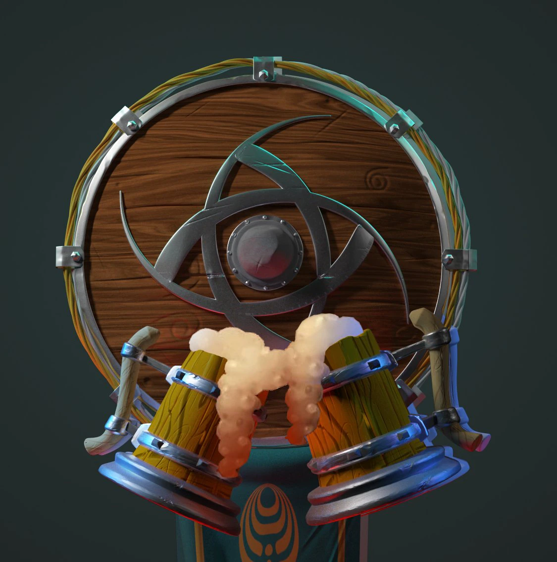 shield and stylize mug 3D Model .c4d .max .obj .3ds .fbx .stl .blend 