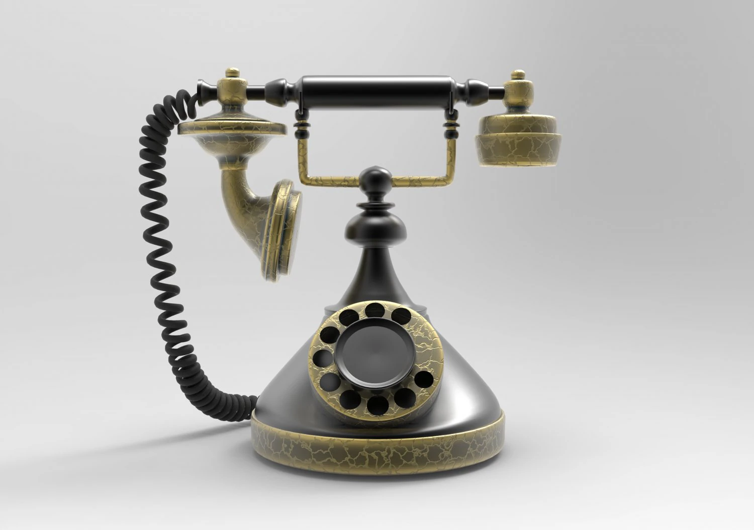 old telephon 3D Model .c4d .max .obj .3ds .fbx .stl .blend 