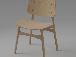 sborg wood base chair 3D मॉडल