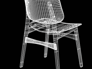 sborg wood base chair 3D-Modell
